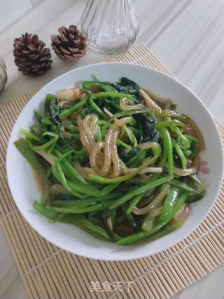 菠菜炒粉条（快手素菜）的做法步骤：7