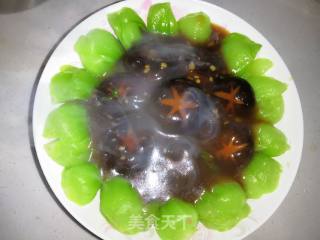 #快手素菜#香菇油菜的做法步骤：17