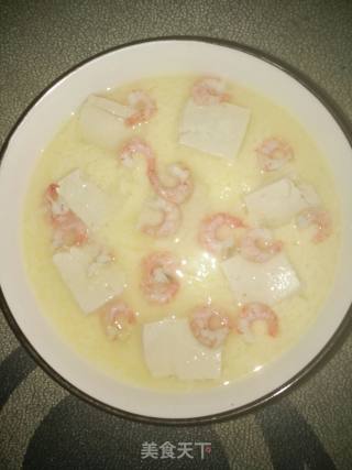 虾仁豆腐蒸蛋的做法步骤：7