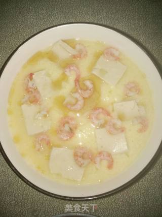虾仁豆腐蒸蛋的做法步骤：8