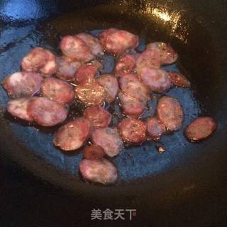 青椒炒腊肠的做法步骤：5