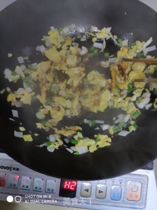 快手素菜  茼蒿鸡蛋的做法步骤：7