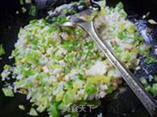 香干圆白菜炒饭的做法步骤：7