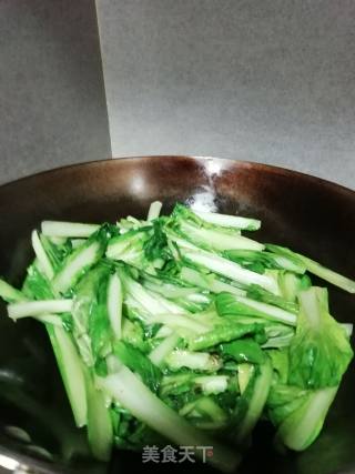 小白菜炒豆皮的做法步骤：4
