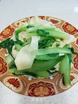小白菜炒豆皮的做法步骤：6