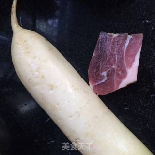 水萝卜蒸火腿的做法步骤：1