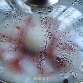 水萝卜蒸火腿的做法步骤：5