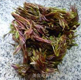 羊尾笋拌椿芽的做法步骤：1