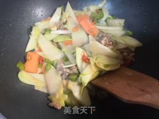 肉末煸炒佛手瓜的做法步骤：4
