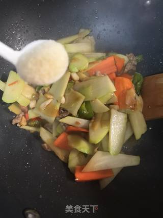 肉末煸炒佛手瓜的做法步骤：5