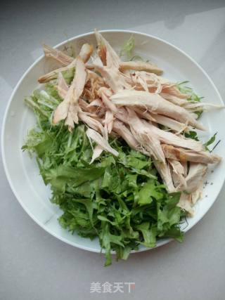 鸡胸肉拌苦菊的做法步骤：5