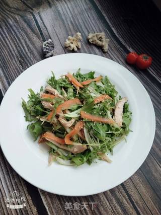 鸡胸肉拌苦菊的做法步骤：7
