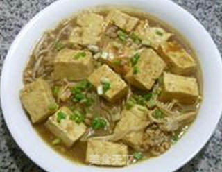 咖喱金针菇肉末豆腐的做法步骤：12