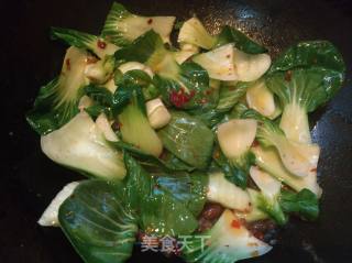 水豆豉炒油菜的做法步骤：4