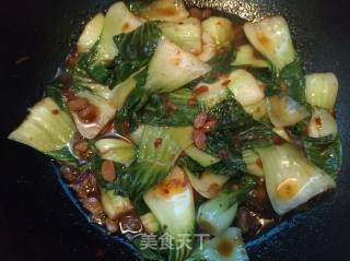 水豆豉炒油菜的做法步骤：5