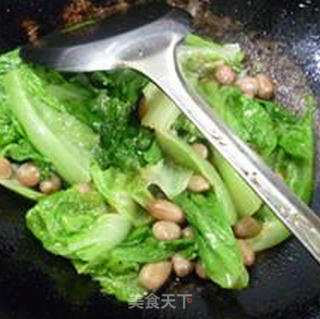 花生米炒生菜的做法步骤：10