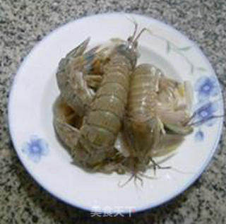 咖喱虾蛄花菜的做法步骤：2
