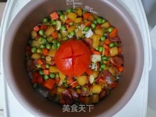 腊肠煲仔饭的做法步骤：14