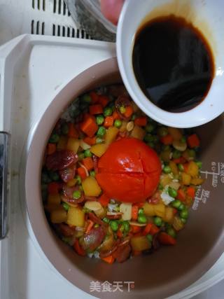 腊肠煲仔饭的做法步骤：15