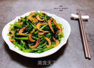 蒜蓉茼蒿炒磷虾的做法步骤：9