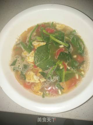 鸡蛋西红柿菠菜汤的做法步骤：7