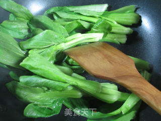 虾味球菜芯宽粉的做法步骤：3