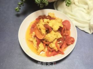 西红柿红椒炒鸡蛋的做法步骤：7