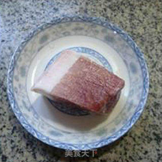 咸肉油麦菜炒腐竹的做法步骤：2