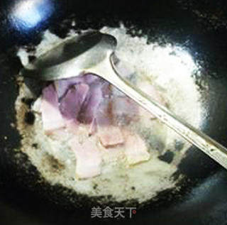 咸肉油麦菜炒腐竹的做法步骤：8