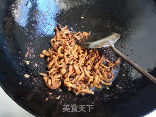 肉丝扒油菜的做法步骤：10