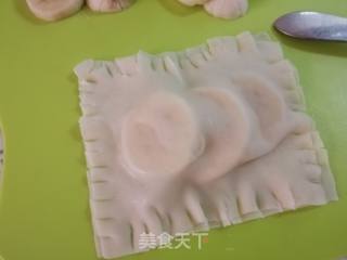 云吞皮粉蕉派的做法步骤：4