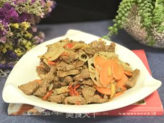 牛肉炒莲藕的做法步骤：7