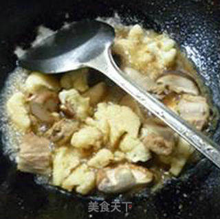 香菇排骨花菜的做法步骤：12