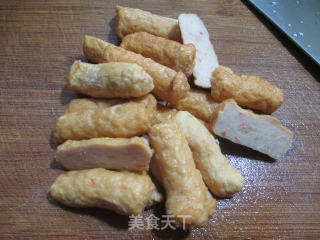 小素鸡甜不辣炒大白菜的做法步骤：3