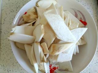 杏鲍菇青椒炒鸡肉的做法步骤：3