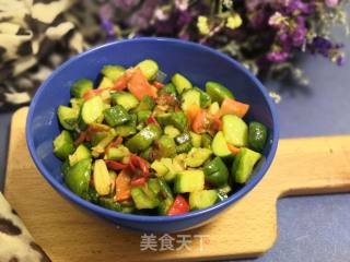 胡萝卜红椒炒黄瓜的做法步骤：6