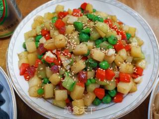 腊肠蔬菜丁的做法步骤：15