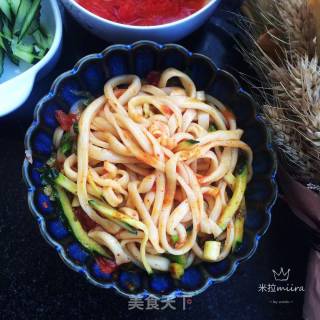 油泼茄汁棍棍面的做法步骤：12