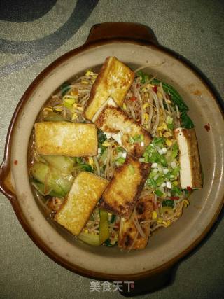 青菜豆芽豆腐煲的做法步骤：18