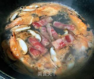 鲜虾肥羊时蔬面的做法步骤：6