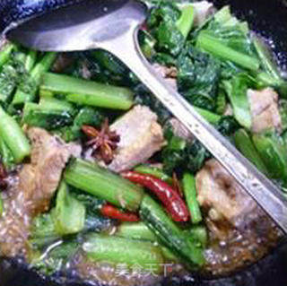 排骨天菜芯的做法步骤：9