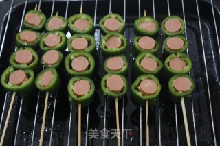 烤辣椒火腿串的做法步骤：5