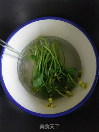 田园菜心拌豆芽的做法步骤：2