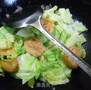 油面筋猪肝炒牛心菜的做法步骤：10