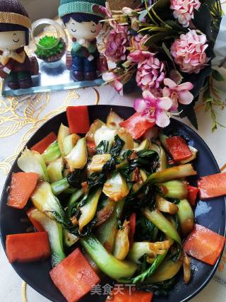 素炒油菜的做法步骤：6