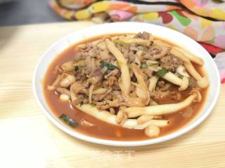 肉丝炒蘑菇的做法步骤：5