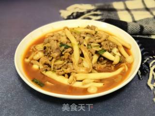 肉丝炒蘑菇的做法步骤：6