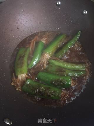 尖椒酿金针菇的做法步骤：8