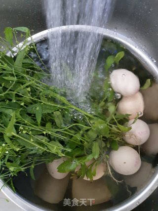 荠菜花煮鸡蛋的做法步骤：2