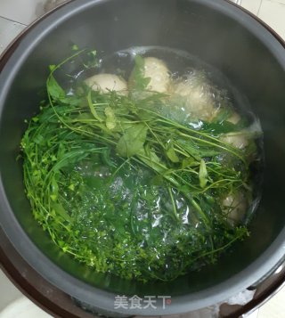 荠菜花煮鸡蛋的做法步骤：3